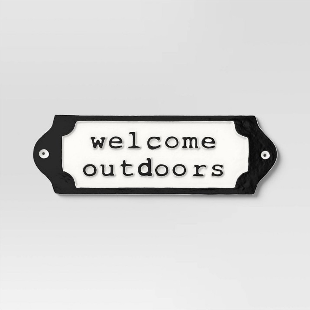 Threshold Cast Metal Garden Sign "Welcome
Outdoors"